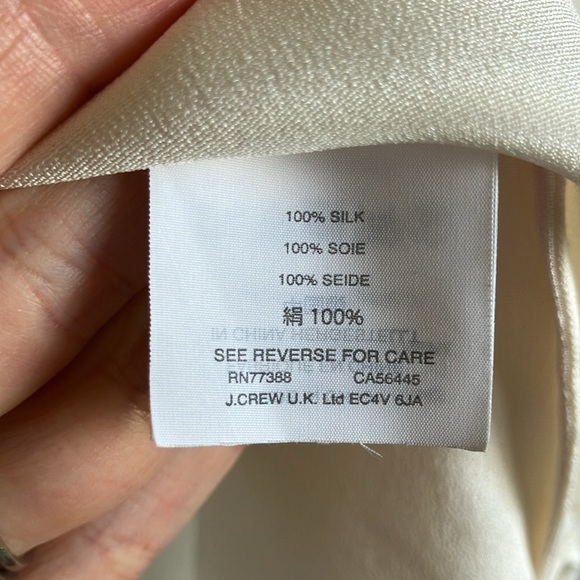 J Crew Cream Silk Shell 0 - Picture 3 of 8